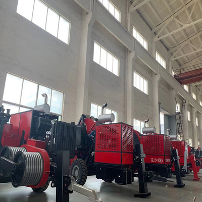 280KN Overhead Line Bull-Wheel Mesin Penarik Kabel Rem Hidrolik Winch