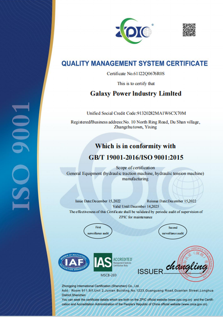 Cina Galaxy power industry limited Sertifikasi